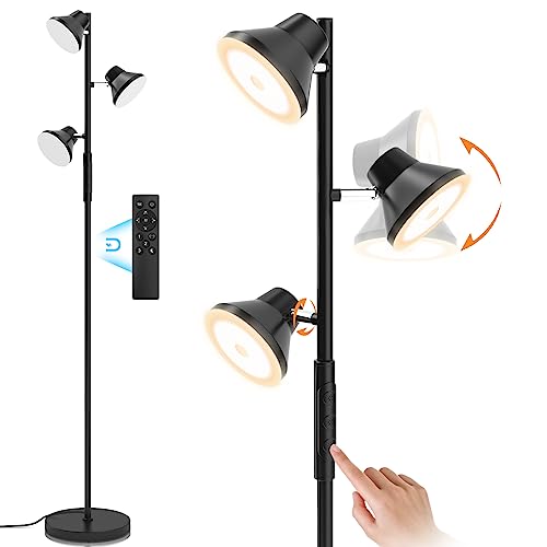 SIBRILLE Stehlampe Dimmbar 36W Stehlampe Wohnzimmer 2500LM Deckenfluter LED Dimmbar 2700K-6500K, Stehleuchte LED für Wohnzimmer Schlafzimmer Büro mit Fernbedienung von SIBRILLE
