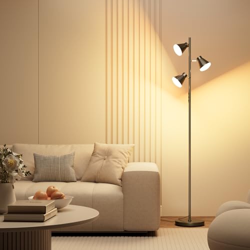 SIBRILLE 36W Stehlampe Wohnzimmer 2500LM, Moderne Stehlampe LED Dimmbar mit Fernbedienung & Berührung 2700K-6500K, 3-Licht Leselampe Deckenfluter LED für Wohnzimmer Schlafzimmer Büro Hotel von SIBRILLE