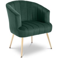 Sicaan - Umwandelbarer NOA-Sessel aus kieferngrünem Samt und goldenen Beinen Sicaan - Umwandelbarer NOA-Sessel aus kieferngrünem Samt und goldenen Beinen von SICAAN