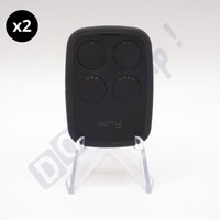 Why Evo noa - 2er-Set Fernbedienung mit 4 Tasten Schwarz Multi-Frequenz- und Universalgleiter für Automatisierungen - 280-868 MHz - Festcode und von SICE