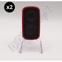 Why Evo noa Mini - 2er Set Fernbedienungen mit 4 Tasten Rot Vulkan Multi- und Universal-Frequenzen für Automatisierungen - 280-868 MHz - Festcode und von SICE