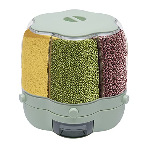 SICHENSH 360° Drehbar Müslispender 6 Gitter Müslispender Küche Trockenfutterspender mit Schubladen-Reisfach Cerealienspender Cornflakes Spender Müslibehälter Küche Reis Drehbarer Reisspender (Groß) von SICHENSH