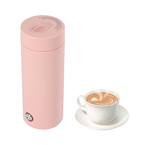 SICHENSH 400ML Reisewasserkocher Klein, Tragbarer Elektrischer Wasserkocher, Tragbarer Reisewasserkocher klein mit Thermostat, Elektrisch Mini-Wasserkocher für Milch, Kaffee, Teezubereit (Rosa) von SICHENSH