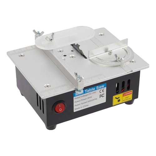 SICHENSH 96W Mini Multifunktions Tischkreissäge, Tragbare Tischsägen, Multifunktions Tischkreissägen mit 4 Sägeblätter, Tisch-Elektro-Tischsäge für Schneiden Polieren und Gravieren von SICHENSH