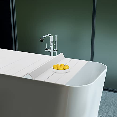 SICHENSH Faltbare Badewannenabdeckung PVC Badewannenabdeckungen Faltbar Badewanne Isolierabdeckung Dämmplatte Badregal Geeignet für alle Standardbäder, 75 cm x 170 cm x 0,65 cm (Weiß) von SICHENSH