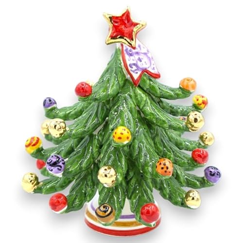 SICILIA BEDDA CAPACI Caltagirone-Keramik-Weihnachtsbaum, Höhe ca. 16 cm Multi-Dekorationskugeln und 24-karätige Emaille-Kugeln aus reinem Gold SICILIA BEDDA CAPACI Caltagirone-Keramik-Weihnachtsbaum, Höhe ca. 16 cm Multi-Dekorationskugeln und 24-karätige Emaille-Kugeln aus reinem Gold von SICILIA BEDDA CAPACI