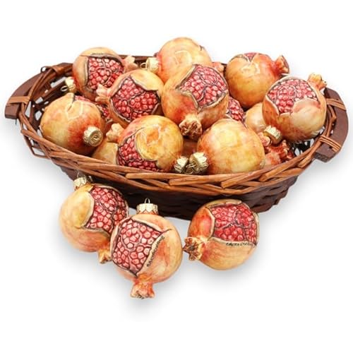 SICILIA BEDDA CAPACI Caltagirone-Keramik-Weihnachtskugel, Granatapfel-Modell (1 Stück) – 2 Größenoptionen - h 10 x Ø 7 cm von SICILIA BEDDA CAPACI