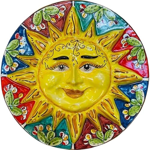 SICILIA BEDDA CAPACI Caltagirone Keramikscheibensonne, Ø ca. 25 cm. Feigenkaktus-Dekoration auf mehrfarbigem Hintergrund SICILIA BEDDA CAPACI Caltagirone Keramikscheibensonne, Ø ca. 25 cm. Feigenkaktus-Dekoration auf mehrfarbigem Hintergrund von SICILIA BEDDA CAPACI