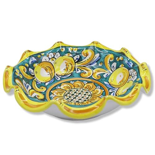 SICILIA BEDDA CAPACI Gewellter Tafelaufsatz aus Caltagirone-Keramik – Ø ca. 30 cm (1 Stück) Mit 9 Dekorationsmöglichkeiten - Anstand 8 von SICILIA BEDDA CAPACI