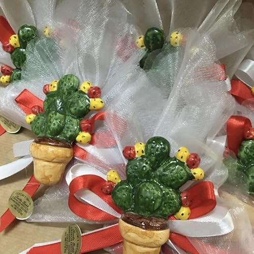 SICILIA BEDDA CAPACI Magnetische Glasgeschenke mit Keramik-Feigenkaktusschaufel mit Feenschleierbeutel und 5 gezuckerten Mandeln SICILIA BEDDA CAPACI Magnetische Glasgeschenke mit Keramik-Feigenkaktusschaufel mit Feenschleierbeutel und 5 gezuckerten Mandeln von SICILIA BEDDA CAPACI