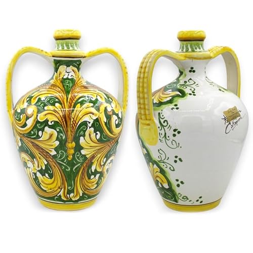 SICILIA BEDDA CAPACI Quartara Bummulo Vase H 28 x 20 cm ca. (1 Stück) Caltagirone Keramik, Verschiedene Dekorationen - Anstand 2 von SICILIA BEDDA CAPACI