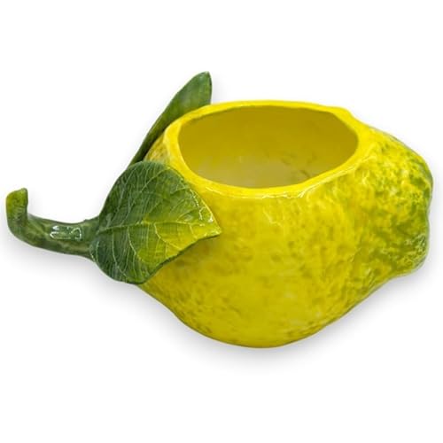 SICILIA BEDDA CAPACI Zitronenförmige Vase aus feiner Keramik, 2 Größenoptionen (1 Stück) - L 21 x 14,5 x h 11 cm ca. von SICILIA BEDDA CAPACI