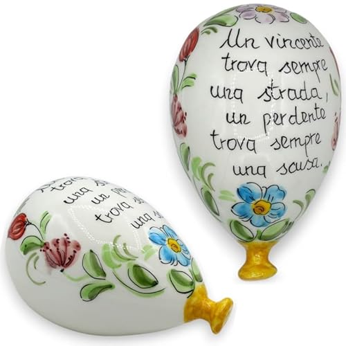 Wandballon aus feiner sizilianischer Keramik, H 18 x 12 cm ca. (1 Stück) mit verschiedenen Dekorationen - Anstand 6 von SICILIA BEDDA CAPACI