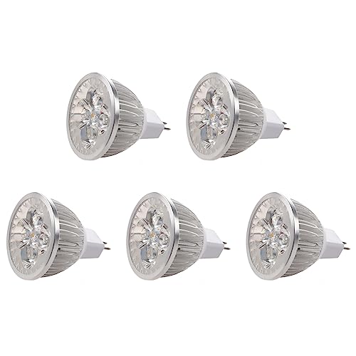 SICOSALT 5 Stücke 4 x 1W GU5.3 MR16 12V Warmweiss LED-Licht Lampe Birne Scheinwerfer von SICOSALT