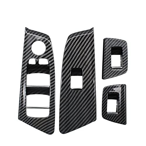 Für B&MW 5er G30 G31 G38 F90 2017-2021 Auto Innentür Kohlefaser Innengriff Fenster Schalterabdeckung Verkleidung AutTürgriff Innentürverkleidung (Farbe : Window Switch Set) von SICOTTON