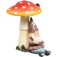 SID - Mini Gartenzwerg aus Kunstharz Sitzender Pilz von SID