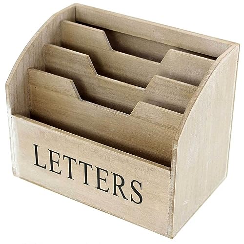 SIDCO Briefablage Holzbox Letters Postablage Briefe Utensilien Schreibbox Schreibtisch von SIDCO