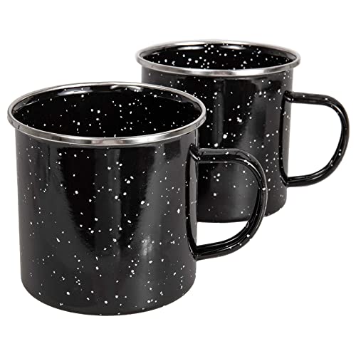 SIDCO Emaille Becher 2 x Tasse Trinkbecher Camping Geschirr Outdoor Westerntasse von SIDCO