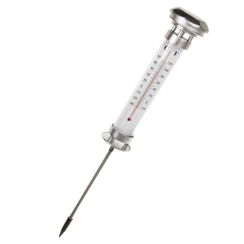 SIDCO Garten Thermometer LED Solar Gartenthermometer Außenthermometer beleuchtet von SIDCO