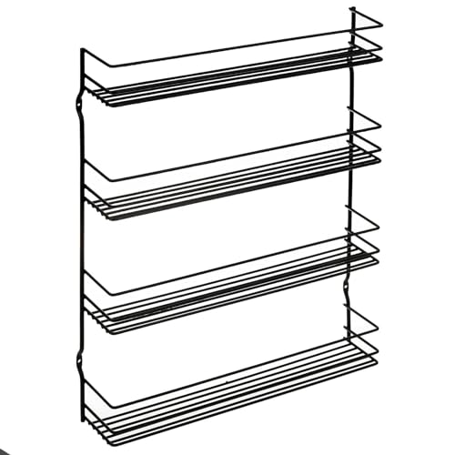 SIDCO Gewürzregal schwarz Wandregal Gewürzständer Gewürzboard Gewürzablage 4 Fächer von SIDCO