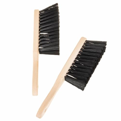 SIDCO Handbesen 2 x Handfeger Haushaltsbesen Feger Holzbesen mit Haarmischung schwarz von SIDCO