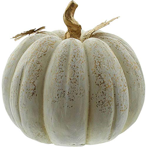 SIDCO Kürbis weiß Deko Halloween Herbst XXL Pumpkin Herbstdeko Figur Garten von SIDCO