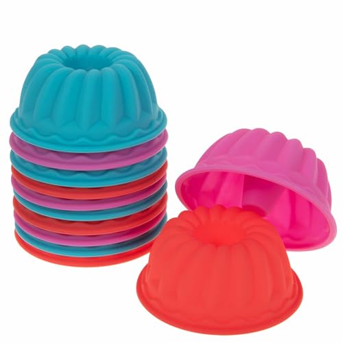 SIDCO Mini Backform 12 x Silikon Gugelhupf Förmchen Napfkuchen Puddingform Turban von SIDCO