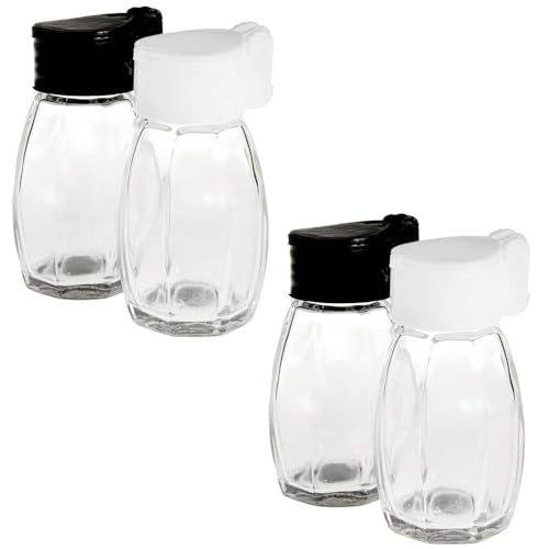 SIDCO Salzstreuer oder Pfefferstreuer mit Klappdeckel Glas 4 Steuer für Salz Pfeffer von SIDCO