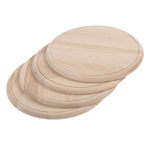 SIDCO Schinkenteller 4 x Holzteller Schneidebrett Fleischteller Holzbrett rund Ø 28 cm von SIDCO