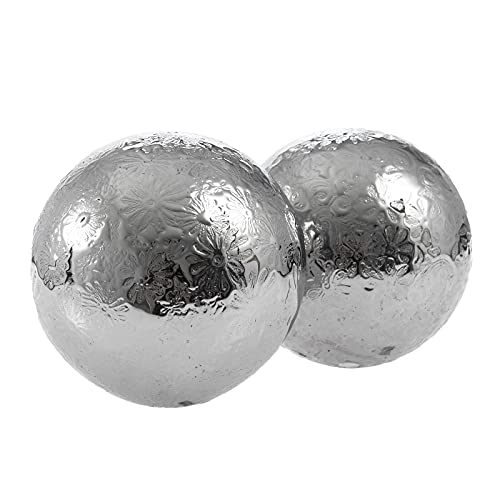 SIDCO Schwimmkugel Silber 2 x Wasserkugeln Teich Deko Miniteich Gartenteich Ø 8 cm von SIDCO