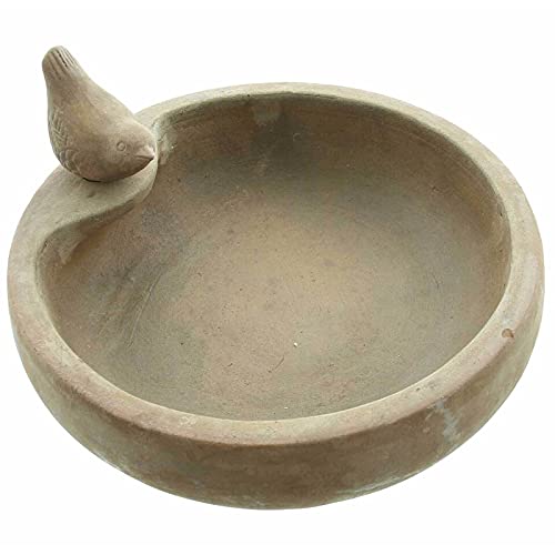 SIDCO Vogeltränke Vogelbad stehend Terracotta beige Wasserstelle Vogel Gartendeko von SIDCO