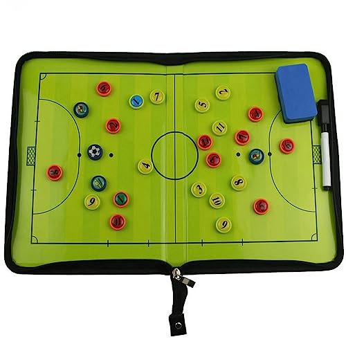 Taktiktafel Fußball Magnetic Klappbar Klein Taktikmappe Futsal-Fussball mit Reißverschlusstasche for Trainer, Futsal-Trainertafel mit Stift und Radiergummi von SIDID