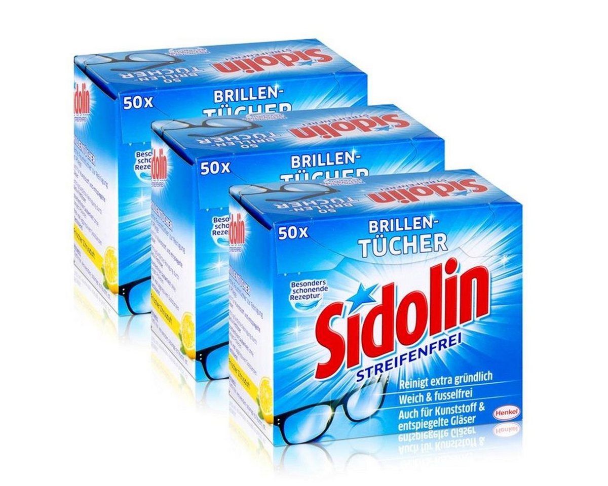 SIDOLIN 3x Sidolin Brillen Putztücher 50 stk. Tücher Reinigungstücher SIDOLIN 3x Sidolin Brillen Putztücher 50 stk. Tücher Reinigungstücher von SIDOLIN