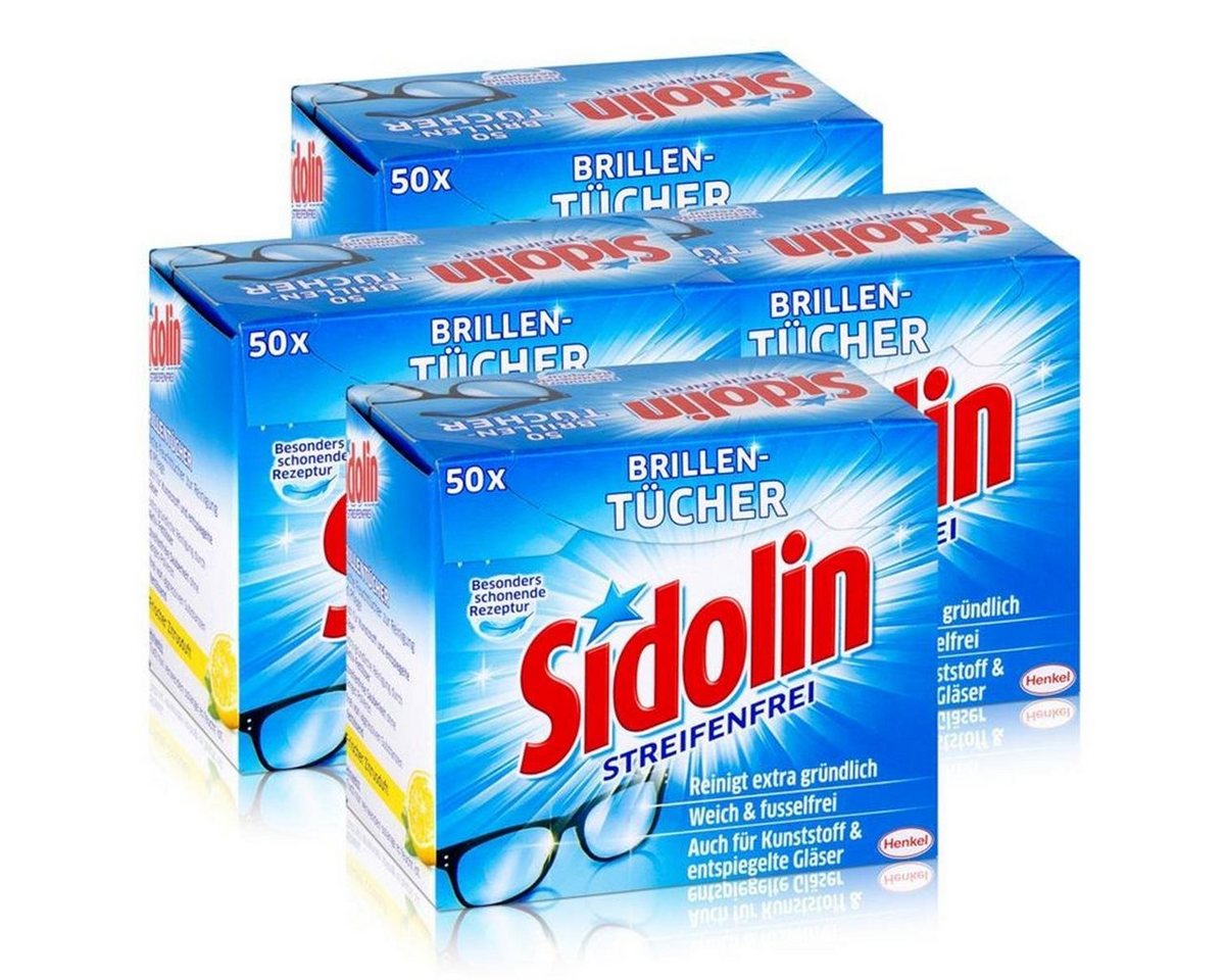 SIDOLIN 4x Sidolin Brillen Putztücher 50 stk. Tücher Reinigungstücher SIDOLIN 4x Sidolin Brillen Putztücher 50 stk. Tücher Reinigungstücher von SIDOLIN