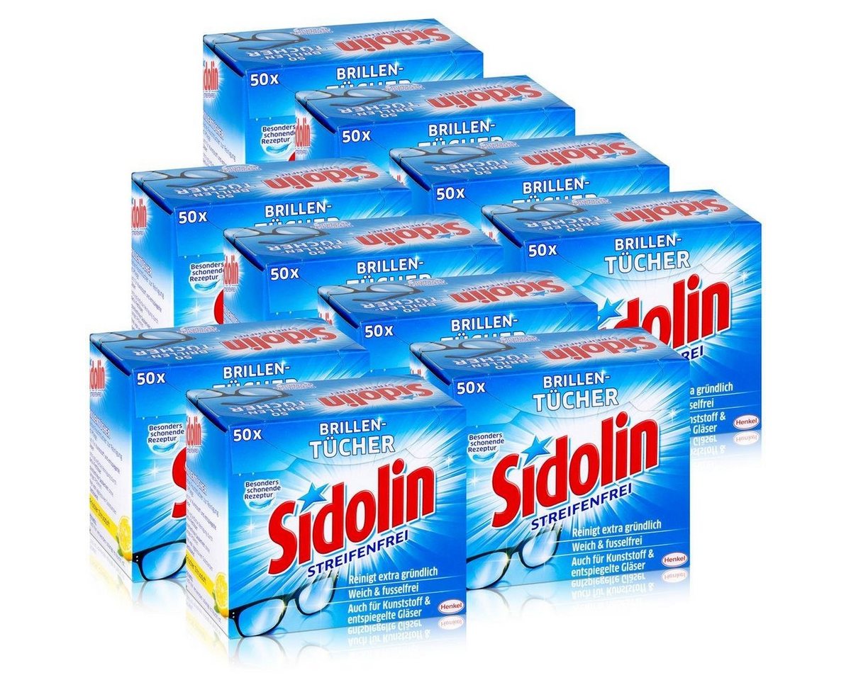 SIDOLIN Sidolin Brillen Putztücher 50 stk. Tücher - Reinigt extra gründlich (1 Reinigungstücher von SIDOLIN