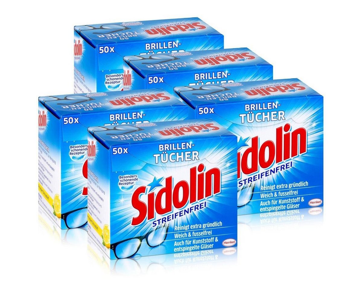 SIDOLIN Sidolin Brillen Putztücher 50 stk. Tücher - Reinigt extra gründlich (5 Reinigungstücher von SIDOLIN
