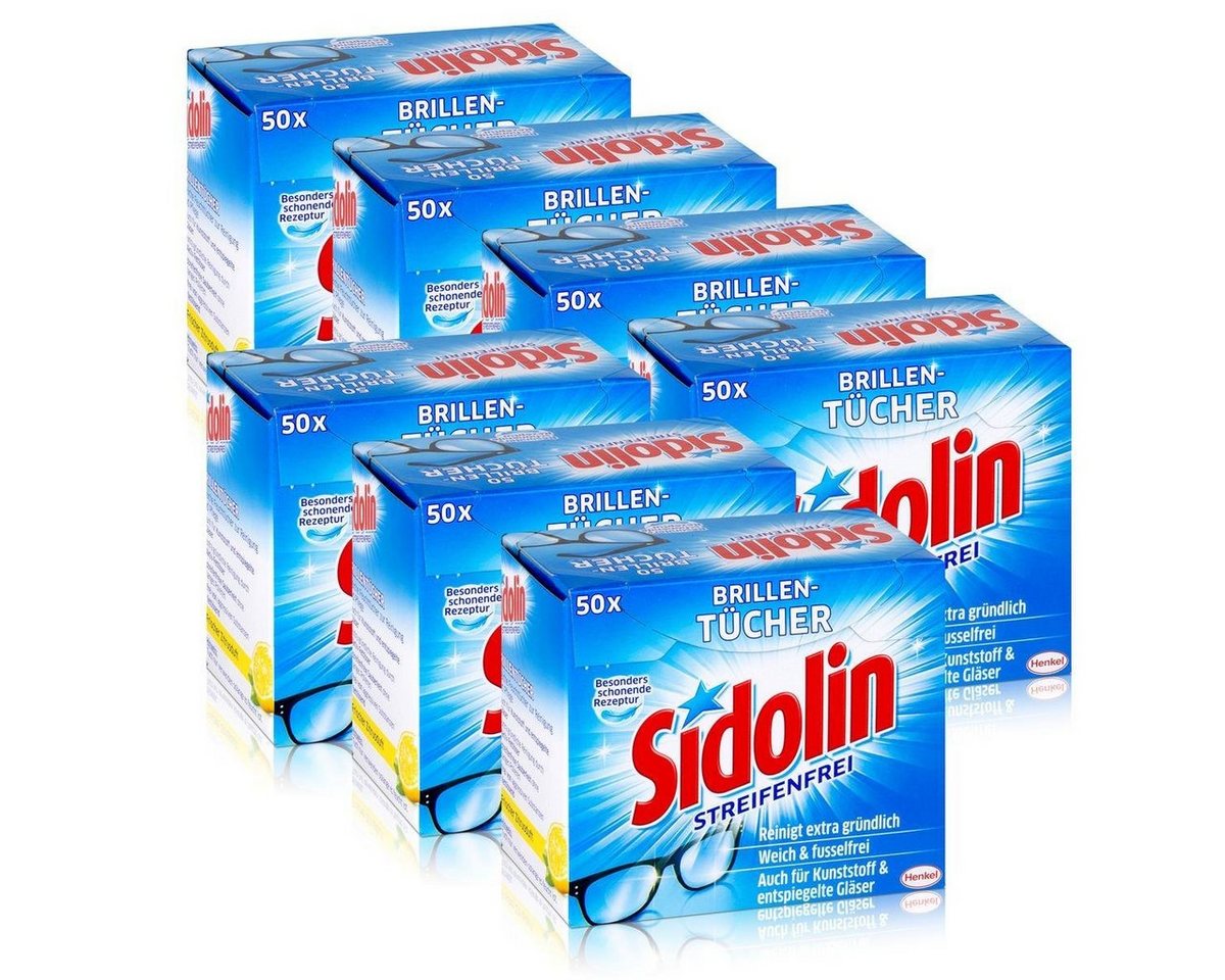 SIDOLIN Sidolin Brillen Putztücher 50 stk. Tücher - Reinigt extra gründlich (7 Reinigungstücher von SIDOLIN