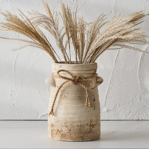 SIDUCAL Dekorative Keramik-Blumenvase, 20,3 cm, rustikale Keramik-Blumenvase im Used-Look, ideale Regaldekoration, Bücherregal, Kaminsims, Eingangsbereich von SIDUCAL