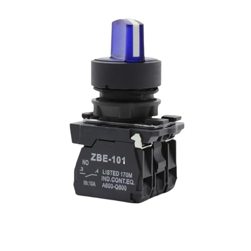1 XB5 Serie Schalterknopf mit Lichtauswahltaste 2-Gang 3-Gang XB5AK133B3 ZBE-102/101(Blue,2GEAR_2NO_220 V) von SIDYEUHB