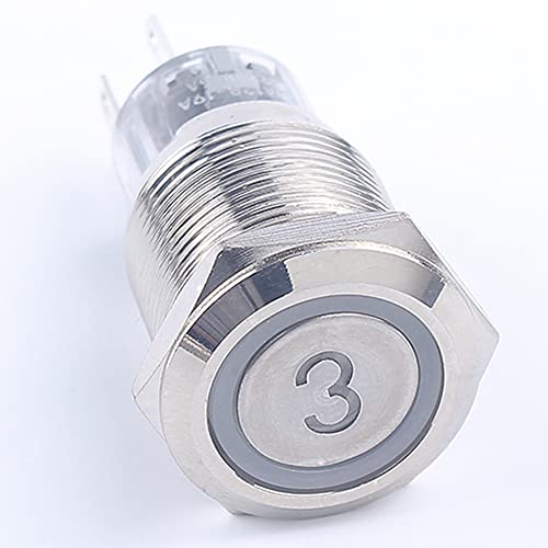 19mm Momentary Reset 0 1 2 3 4 5 6 7 8 9 10 Druckknopfschalter LED(3,MOMENTARY_GREEN_12-24V) von SIDYEUHB
