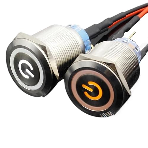 22mm Selbsthemmend Edelstahl Metall Licht LED Lichtschalter Auto Automatische Motor PC 12V 24V(Switch socket,MOMENTARY_12V) von SIDYEUHB