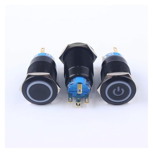 40 stücke 19mm push button auto schalter selbst-verriegelung DY/19HX.BK LED(DY,BLUE_SELF-LOCKING_12 V) von SIDYEUHB