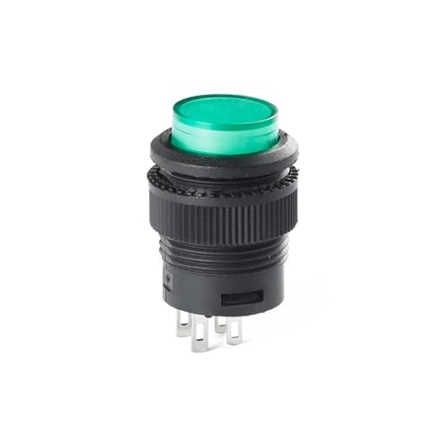 5 R16 Netzschaltertasten R16-503 blau gelb weiß LED selbstsichernde Reset-Taste 2P 4P(Green LED 4P NO Lock) von SIDYEUHB