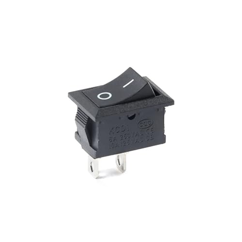 5 Stück KCD1 Wippschalter schwarz und weiß rot und grün LED 2/3/4/6 Pin 2-Gang 3-Gang An/Aus 10A 6A KCD1-101(Black 2P 2Gear) von SIDYEUHB