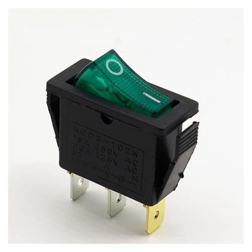 5 stücke Grüne LED Licht SPST 3 Pin Auf/Off G124 Marine Wippschalter 15A/250V 20A/125V von SIDYEUHB