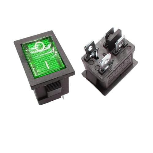 5er-Pack KCD1 EIN-AUS 15 * 21mm 2-polig 6A 250V 10A 125V 15X21 Wippschalter(4Pin Green LED,100PCS) von SIDYEUHB