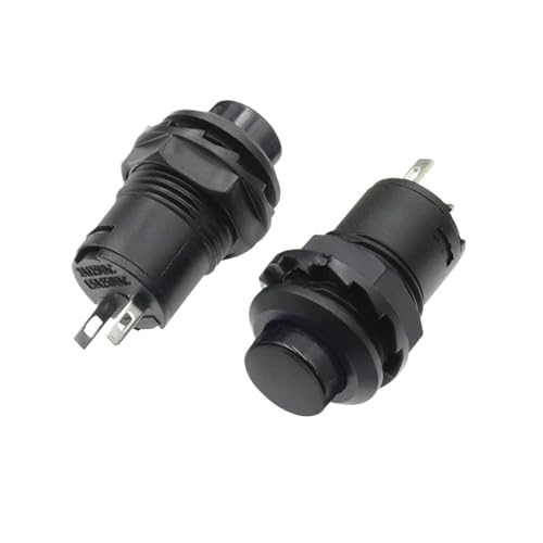 6-teiliger selbstverriegelnder/momentaner Druckknopfschalter 12 mm AUS-EIN Druckknopfschalter 3 A 1,5 A DS-228 DS-428(Black,Self locking) von SIDYEUHB