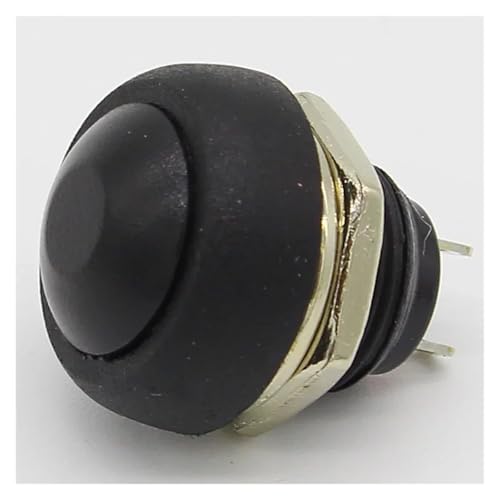 7er-Pack 12 mm wasserdichte Momentary-Drucktastenschalter AUS-(EIN) Selbstrückstellend(Black) von SIDYEUHB
