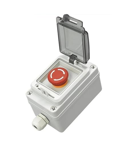 AC220V Druckknopf-Steuerschalterkasten Not-Aus-Start-Kontrollleuchte Selbstwiederherstellungsschalter Anschlussdose(Beige) von SIDYEUHB