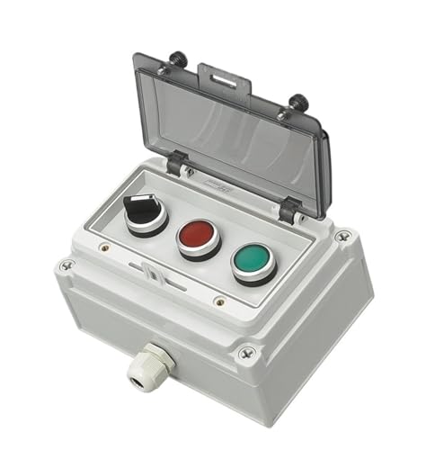 AC220V Druckknopf-Steuerschalterkasten Not-Aus-Start-Kontrollleuchte Selbstwiederherstellungsschalter Anschlussdose(GRAY) von SIDYEUHB
